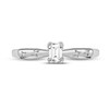 Thumbnail Image 3 of Diamond Engagement Ring 1/3 ct tw Round/Emerald 14K White Gold