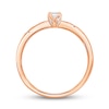 Thumbnail Image 4 of Diamond Engagement Ring 1/3 ct tw Round/Emerald 14K Rose Gold