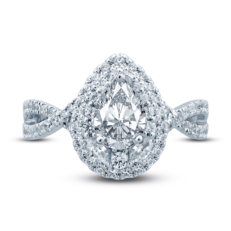 Main Image 3 of Pnina Tornai I Will Always Love You Diamond Engagement Ring 1-1/2 ct tw Pear-shaped/Marquise/Round 14K White Gold