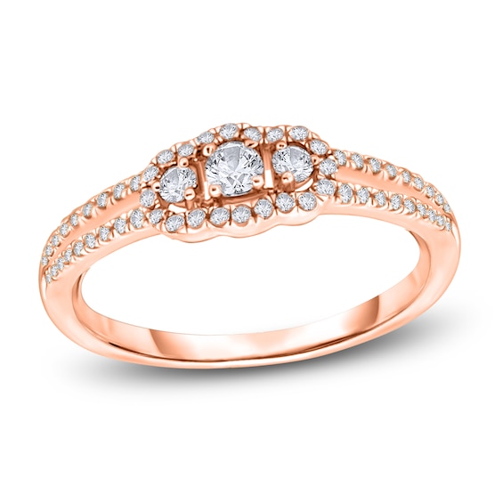Diamond Ring 1/3 ct tw Round 14K Rose Gold