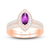 Thumbnail Image 0 of Natural Amethyst Engagement Ring 1/3 ct tw Diamonds 14K Rose Gold