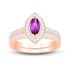 Thumbnail Image 1 of Natural Amethyst Engagement Ring 1/3 ct tw Diamonds 14K Rose Gold