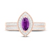 Thumbnail Image 1 of Natural Amethyst Engagement Ring 1/3 ct tw Diamonds 14K Rose Gold