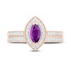 Thumbnail Image 2 of Natural Amethyst Engagement Ring 1/3 ct tw Diamonds 14K Rose Gold