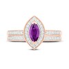 Thumbnail Image 1 of Natural Amethyst Engagement Ring 1/3 ct tw Diamonds 14K Rose Gold