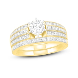 Diamond Bridal Set 7/8 ct tw Round 14K Yellow Gold