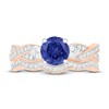 Thumbnail Image 2 of Natural Blue Sapphire Bridal Set 3/8 ct tw Diamonds 14K Rose Gold