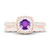 Thumbnail Image 2 of Natural Amethyst Bridal Set 1/3 ct tw Diamonds 14K Rose Gold