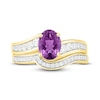 Thumbnail Image 2 of Natural Amethyst Bridal Set 3/8 ct tw Diamonds 14K Yellow Gold