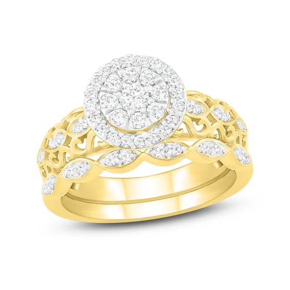 Diamond Bridal Set 3/8 ct tw Round 14K Yellow Gold