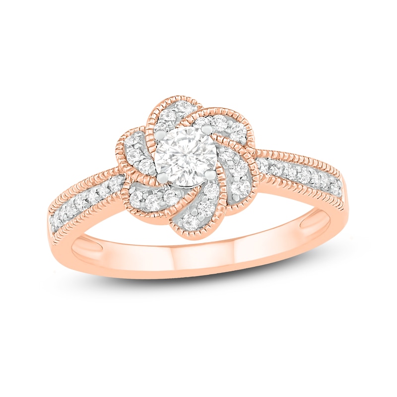 Main Image 1 of Diamond Engagement Ring 3/8 ct tw Round 14K Rose Gold