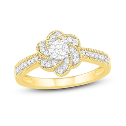 Diamond Engagement Ring 3/8 ct tw Round 14K Yellow Gold