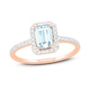 Thumbnail Image 1 of Natural Aquamarine Engagement Ring 1/4 ct tw Diamonds 14K Rose Gold