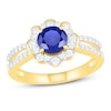 Thumbnail Image 1 of Natural Blue Sapphire Engagement Ring 3/8 ct tw Diamonds 14K Yellow Gold
