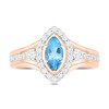 Thumbnail Image 2 of Natural Blue Topaz Engagement Ring 3/8 ct tw Diamonds 14K Rose Gold