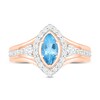 Thumbnail Image 1 of Natural Blue Topaz Engagement Ring 3/8 ct tw Diamonds 14K Rose Gold