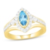 Thumbnail Image 0 of Natural Blue Topaz Engagement Ring 3/8 ct tw Diamonds 14K Yellow Gold