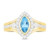 Thumbnail Image 1 of Natural Blue Topaz Engagement Ring 3/8 ct tw Diamonds 14K Yellow Gold
