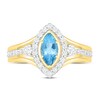 Thumbnail Image 2 of Natural Blue Topaz Engagement Ring 3/8 ct tw Diamonds 14K Yellow Gold