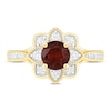 Thumbnail Image 2 of Natural Garnet Engagement Ring 1/4 ct tw Diamonds 14K Yellow Gold