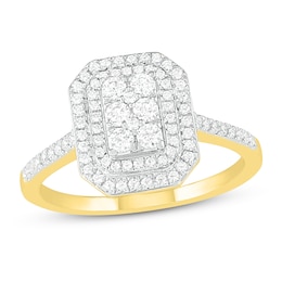 Diamond Engagement Ring 3/8 ct tw Round 14K Yellow Gold