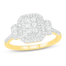 Diamond Engagement Ring 1/2 ct tw Round 14K Yellow Gold