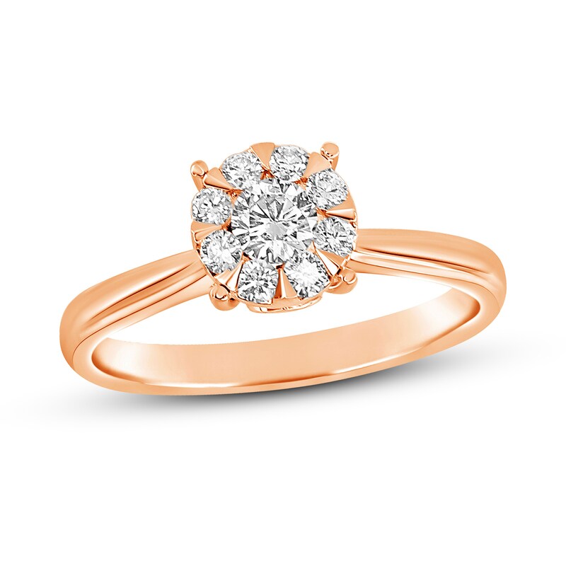 Diamond Engagement Ring 3/8 ct tw Round 14K Rose Gold