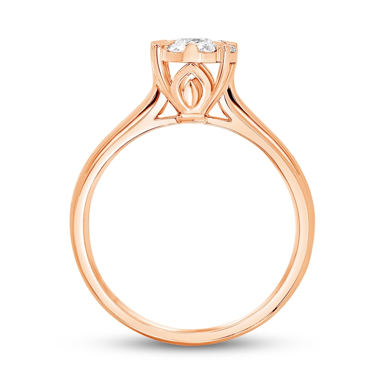 Diamond Engagement Ring 3/8 ct tw Round 14K Rose Gold