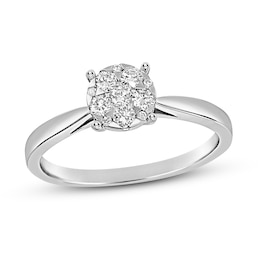 Diamond Engagement Ring 1/4 ct tw Round 14K White Gold
