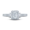 Thumbnail Image 3 of Pnina Tornai Deco Love 2 Diamond Engagement Ring 7/8 ct tw Emerald/Round/ Baguette 14K White Gold