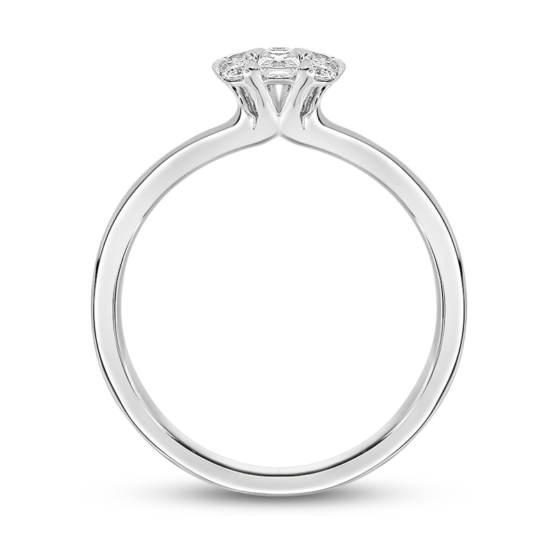 Main Image 4 of Diamond Engagement Ring 1/2 ct tw Round/Princess 14K White Gold