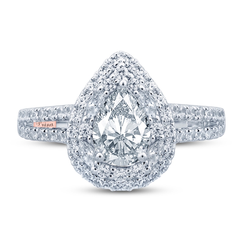 Pnina Tornai Can't Stop Loving You Diamond Engagement Ring 1-5/8 ct tw Pear-shaped/Marquise/Round 14K White Gold