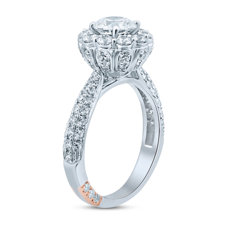 Main Image 2 of Pnina Tornai Romantic Rose Diamond Engagement Ring 2-1/3 ct tw Round 14K White Gold