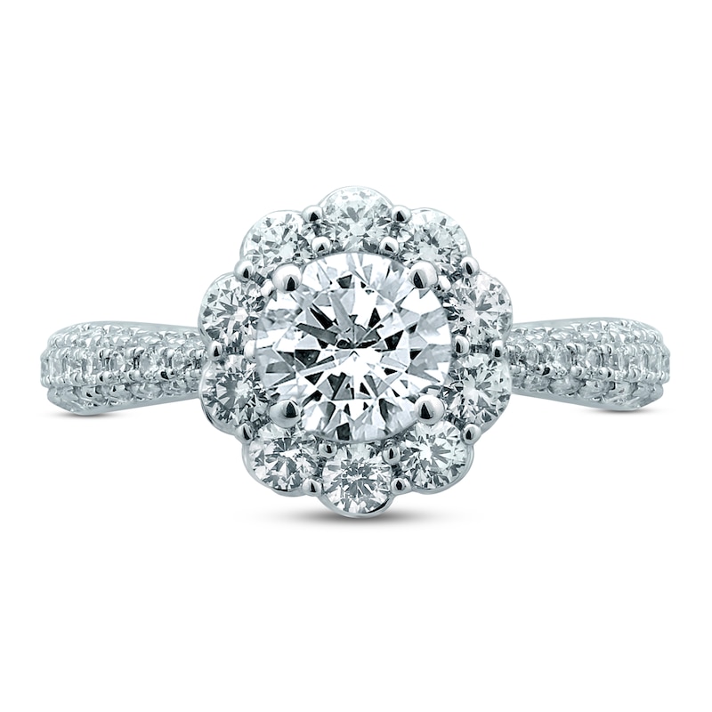 Main Image 3 of Pnina Tornai Romantic Rose Diamond Engagement Ring 2-1/3 ct tw Round 14K White Gold