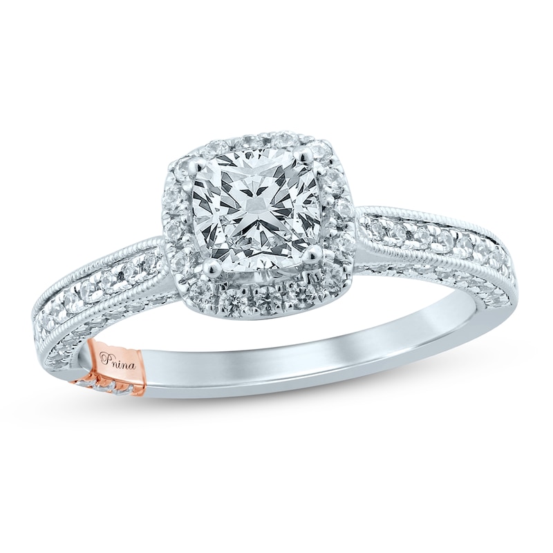 Main Image 1 of Pnina Tornai Yes Forever Diamond Engagement Ring 1-1/2 ct tw Cushion/Round 14K White Gold