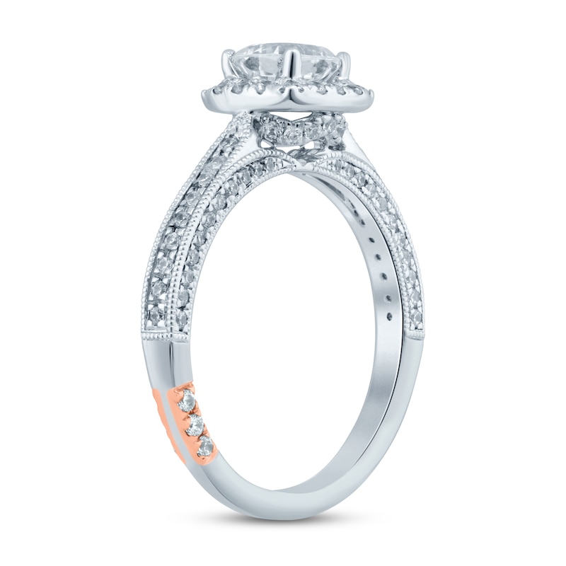 Pnina Tornai Yes Forever Diamond Engagement Ring 1-1/2 ct tw Cushion/Round 14K White Gold