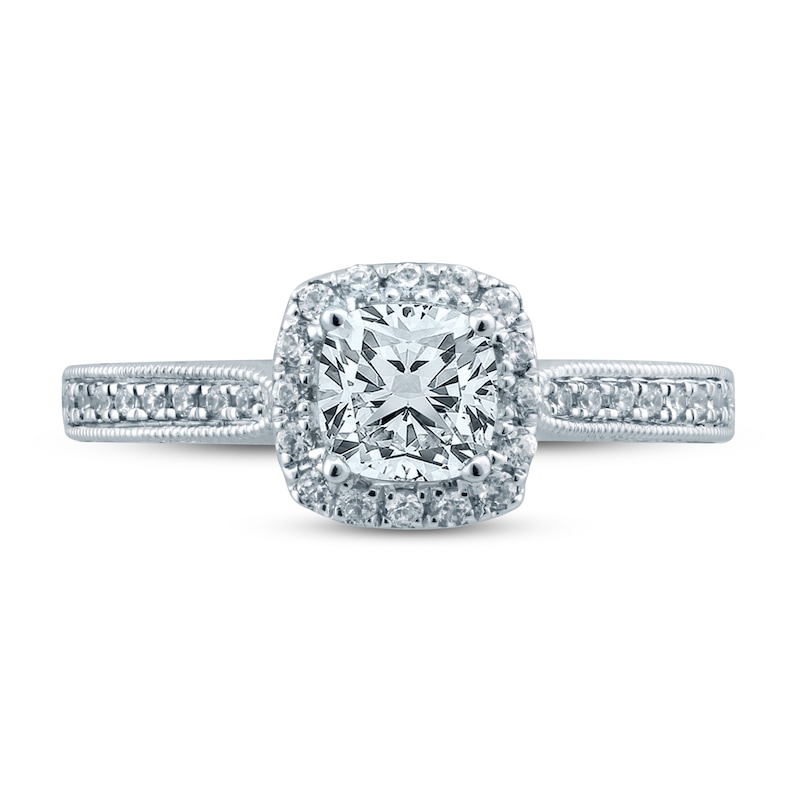Pnina Tornai Yes Forever Diamond Engagement Ring 1-1/2 ct tw Cushion/Round 14K White Gold