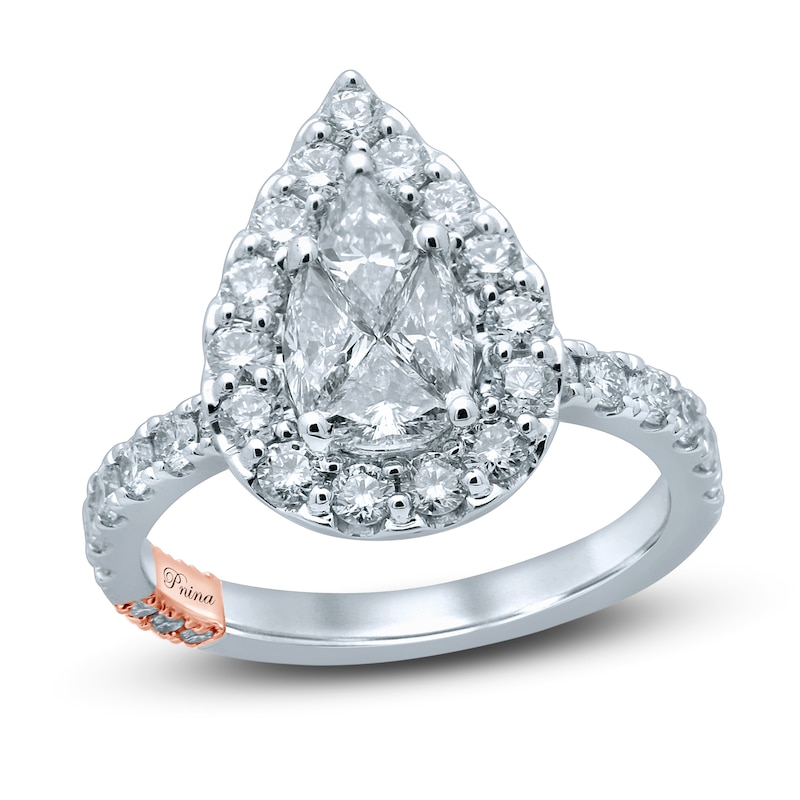 Pnina Tornai Exclusive Love Diamond Engagement Ring 1-3/4 ct tw Pie/Round 14K White Gold