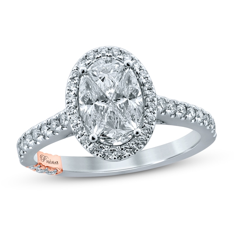Pnina Tornai Can't Wait To Be Yours Diamond Engagement Ring 1-1/4 ct tw Pie/Round 14K White Gold