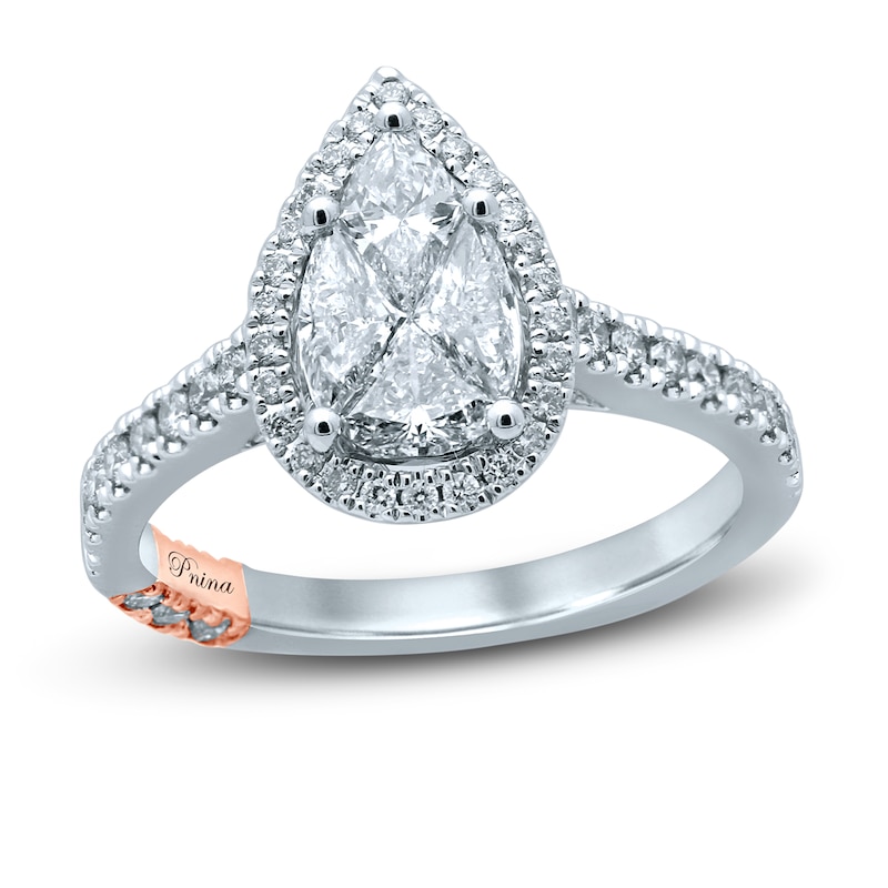 Pnina Tornai All My Love With This Ring Diamond Engagement Ring 1-1/4 ct tw Pie/Round 14K White Gold