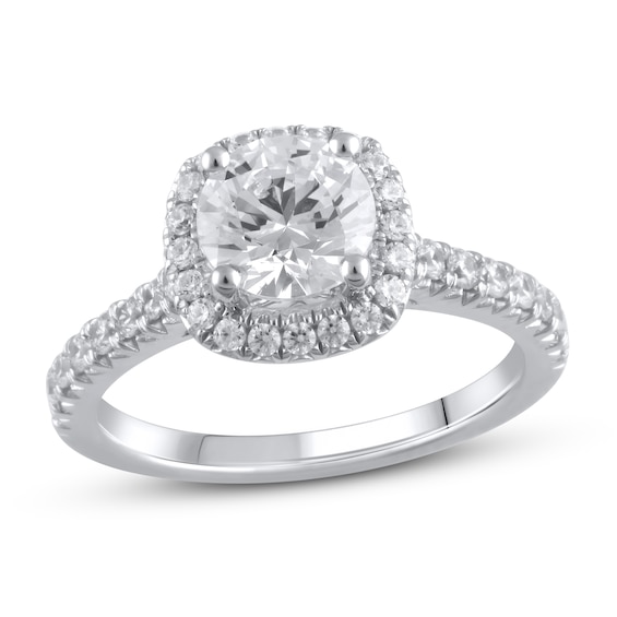 Lab-Grown Diamond Engagement Ring 2 ct tw Round 14K White Gold