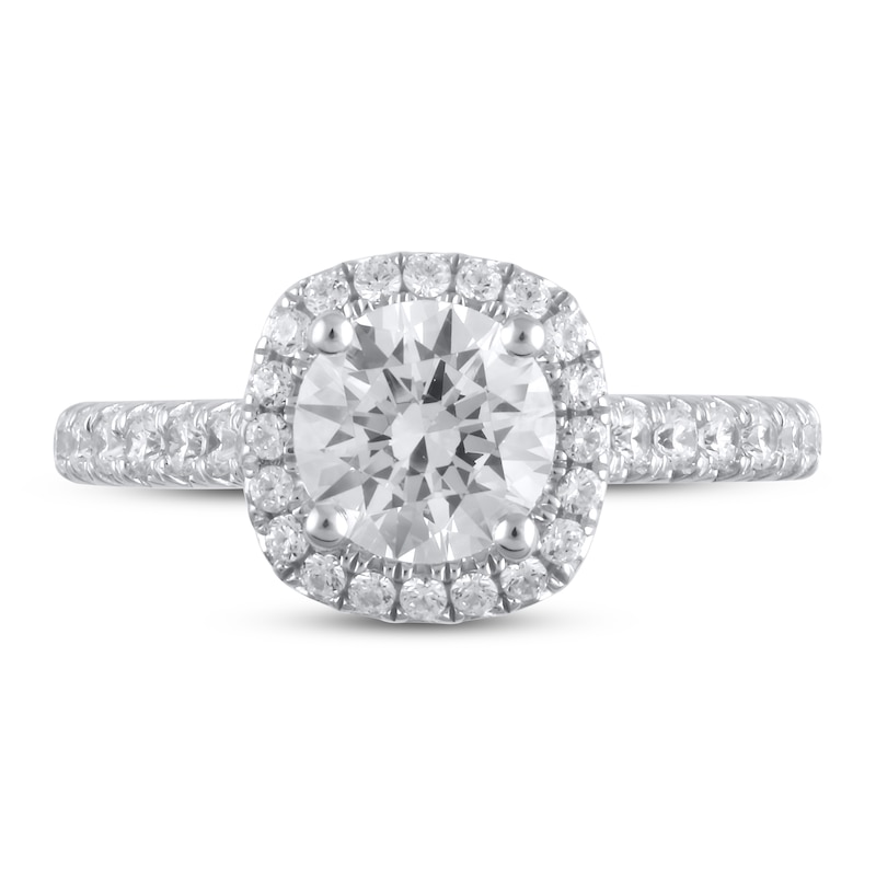 Lab-Created Diamond Engagement Ring 2 ct tw Round 14K White Gold