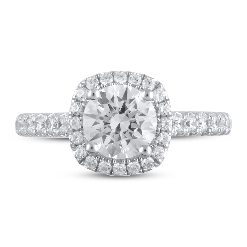 Main Image 2 of Lab-Grown Diamond Engagement Ring 2 ct tw Round 14K White Gold
