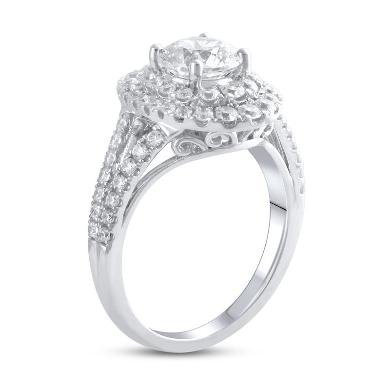Lab-Created Diamond Engagement Ring 2-3/8 ct tw Round 14K White Gold