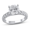Thumbnail Image 0 of Lab-Created Diamond Engagement Ring 3-1/6 ct tw Round 14K White Gold