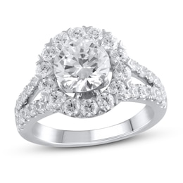 Lab-Grown Diamond Engagement Ring 3-3/8 ct tw Round 14K White Gold