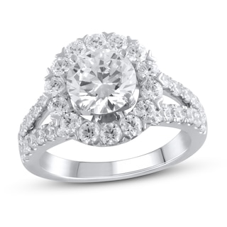 Lab-Grown Diamond Engagement Ring 3-3/8 ct tw Round 14K White Gold