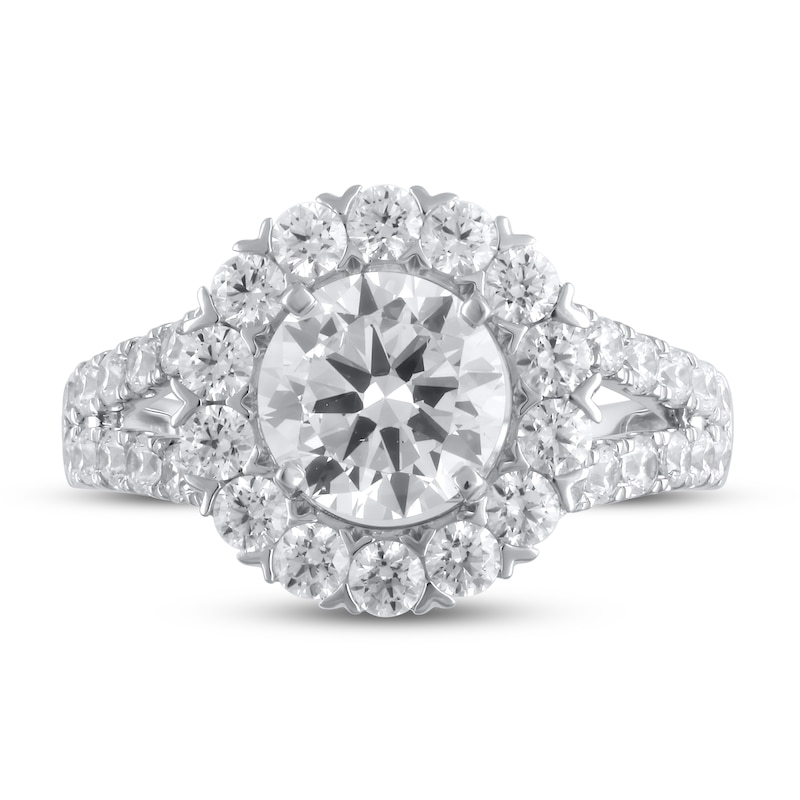 Main Image 2 of Lab-Grown Diamond Engagement Ring 3-3/8 ct tw Round 14K White Gold