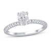Thumbnail Image 1 of Lab-Grown Diamond Engagement Ring 1 ct tw Oval/Round 14K White Gold