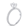 Thumbnail Image 2 of Lab-Grown Diamond Engagement Ring 1 ct tw Oval/Round 14K White Gold